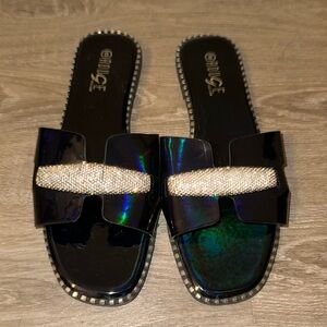 Black and Silver Sandals